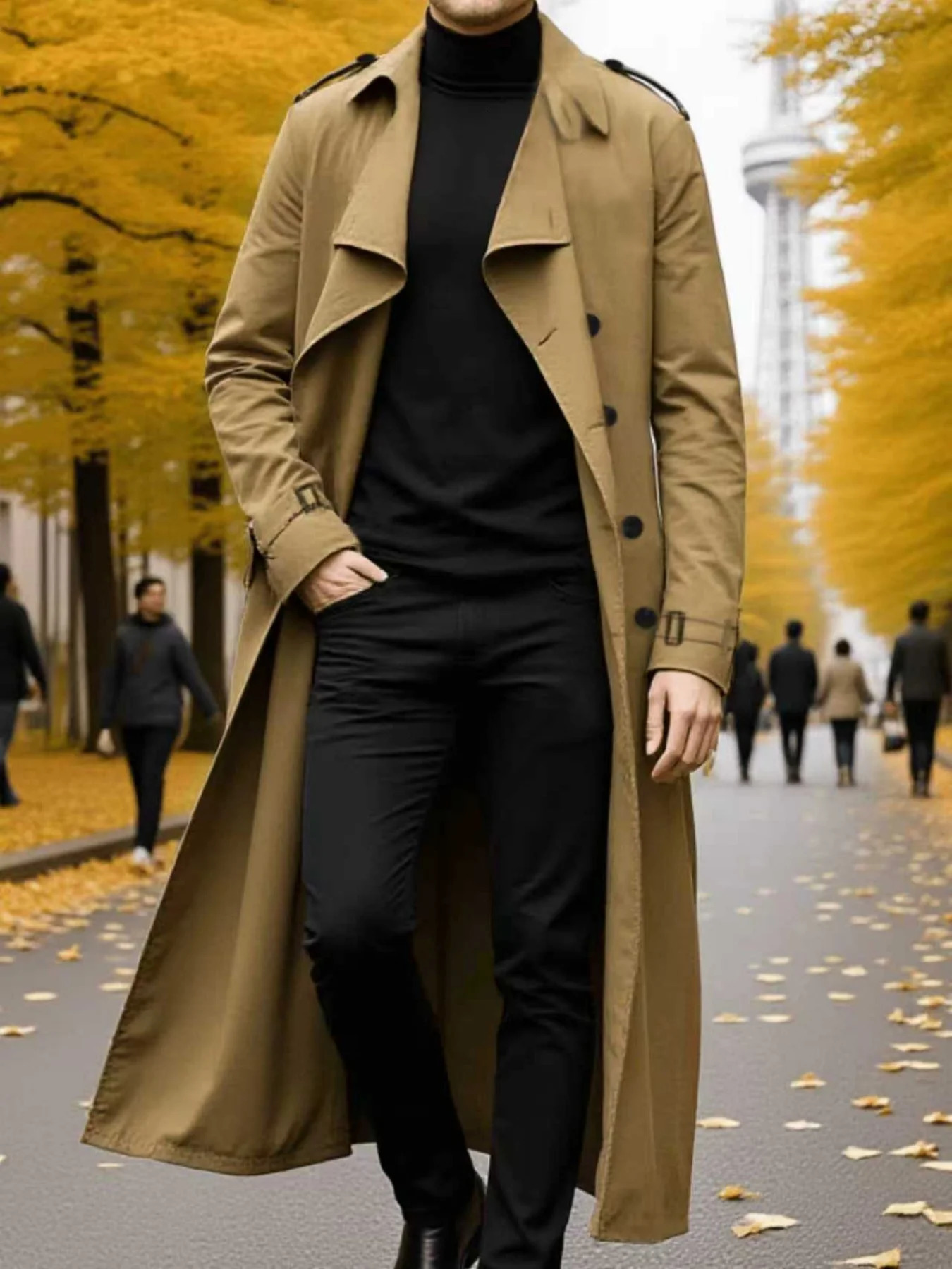 Mens Fashion Trench Coat For Autumn Winter Thickened Warm Outerwear Style Commute Essential 260302