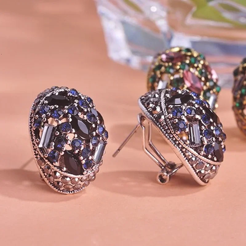 Blucome Vintage Stud Earrings For Women Girls French Hooks Max Brincos Ouro Joias Turkish Jewelry Retro Pendientes 260303