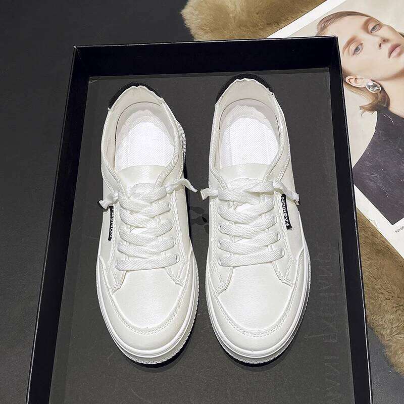 2025 Spring & Autumn New Fashion Casual Vulcanized Comfortable Flat Soles Solid Color Anti-Slip Women's Shoes