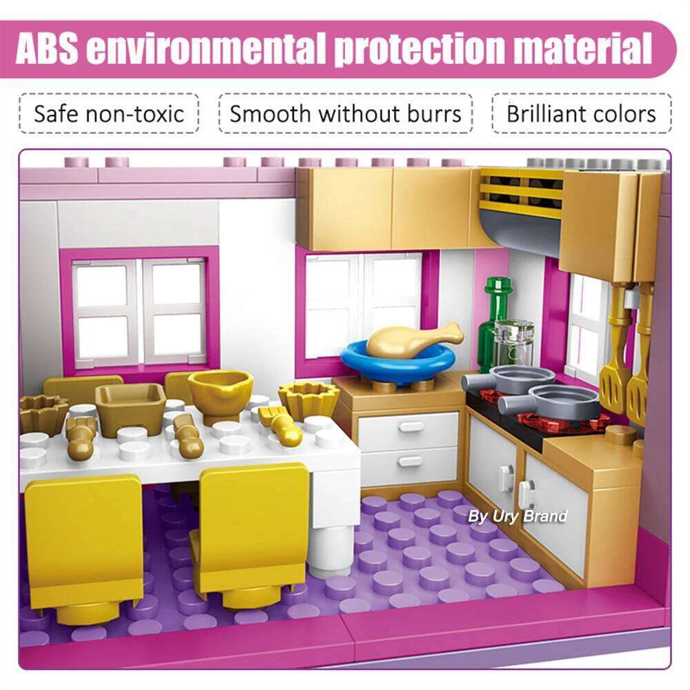 Friends City House Summer Holiday Villa Castle Building Blocks Sets Figures Swimming Pool DIY Toys for Kids Girls Christmas Gift Z260305