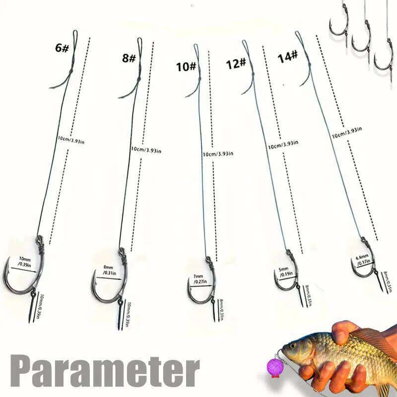 Premium Method Feeder Rigs 10/20 pcs - Strong Braid & Sharp Barbed Hooks Size 6-14 for Carp/Bream/Tench Fishing S260305