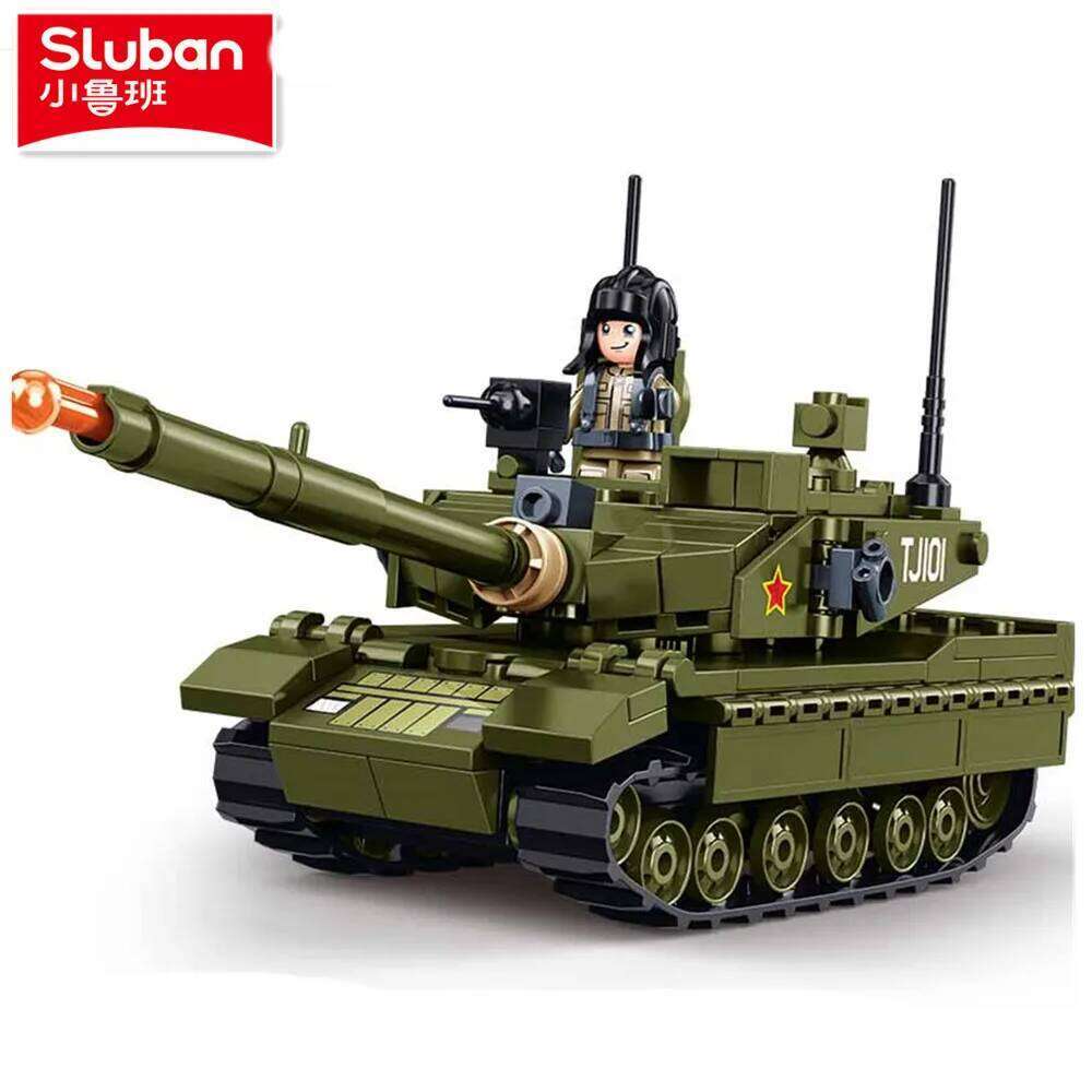 Sluban 183PCS Army Main Battle Tank Model Building Blocks Military MBT Bricks Educational Toys for Children Z260305