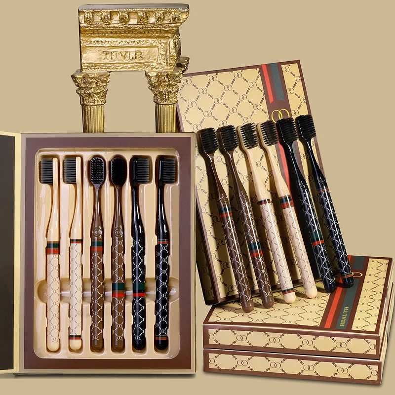 Premium 6-Piece Toothbrush Gift Set | Soft Bristles for Deep Clean | Portable Travel & Home Oral Care for AdultsT260306