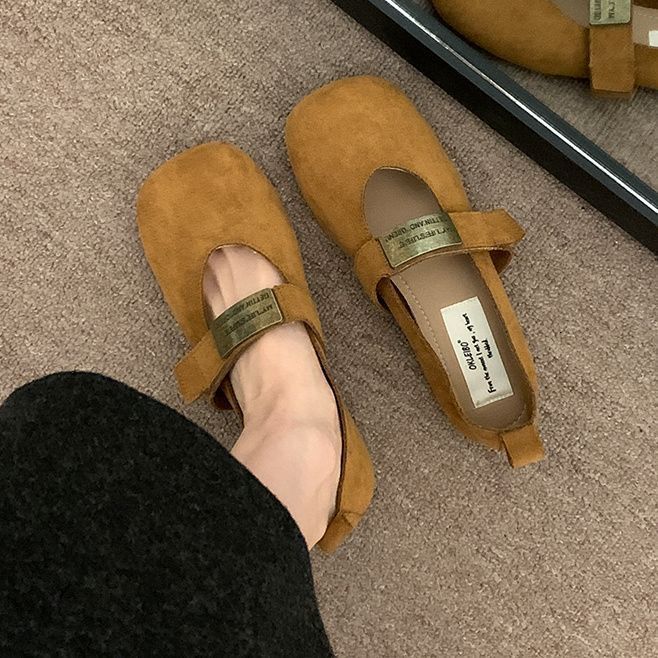 Retro Mary Janes Shoes Women Suede Heels Trend Pointed Toe Wedges Autumn Casual Shoes Elegant Dress Zapatos Mujer 240912