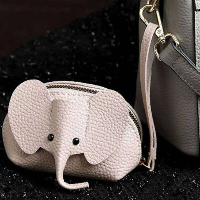 PU Leather Elephant Money Bag Women Coin Purse With Ring Multifunctional Zipper Storage Bags Key Case C260304