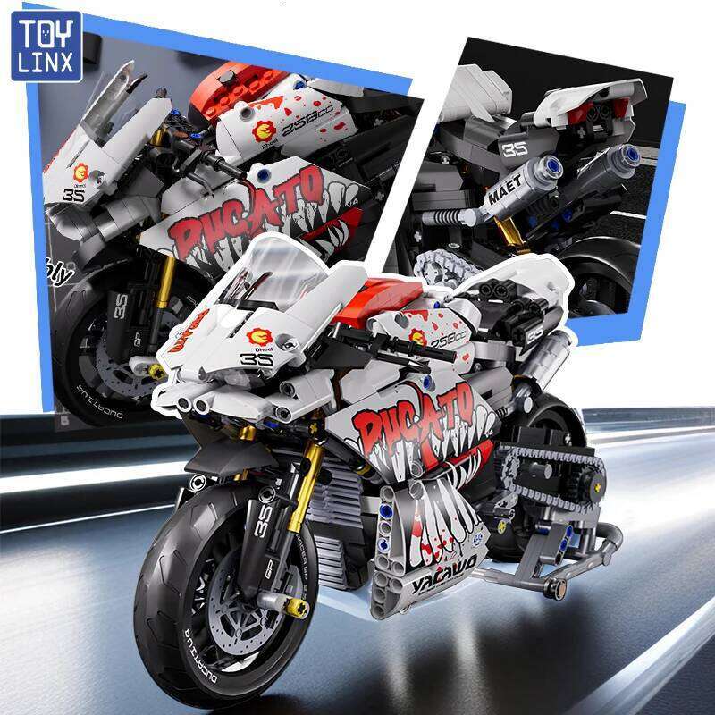 883PCS Technical Classic 1:10 Motorbike Building Model Blocks Moto Road Racer Bricks Christmas Gifts Toy For Children Adults Z260305