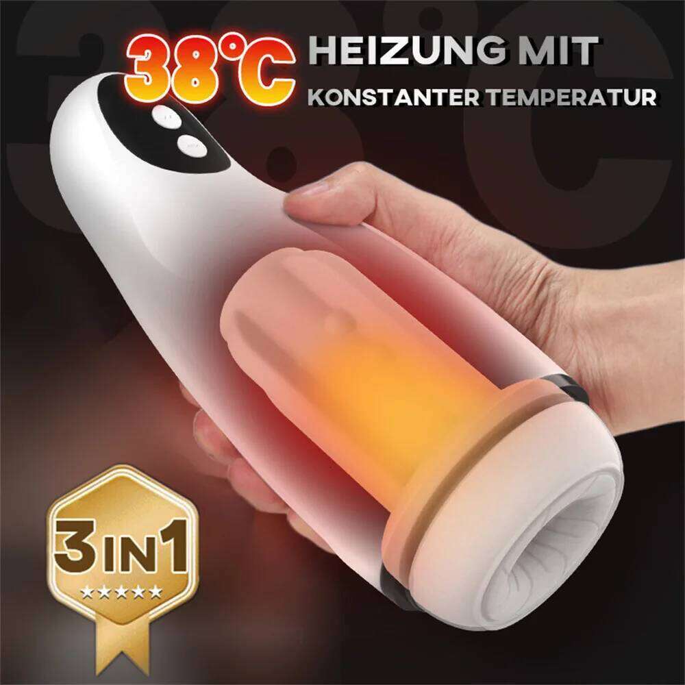 Smart Male Masturbator with Suction & Thrusting Heating Automatic Stroker Penis Exercise, Hands-Free Adult Sex Toys for Men W260305