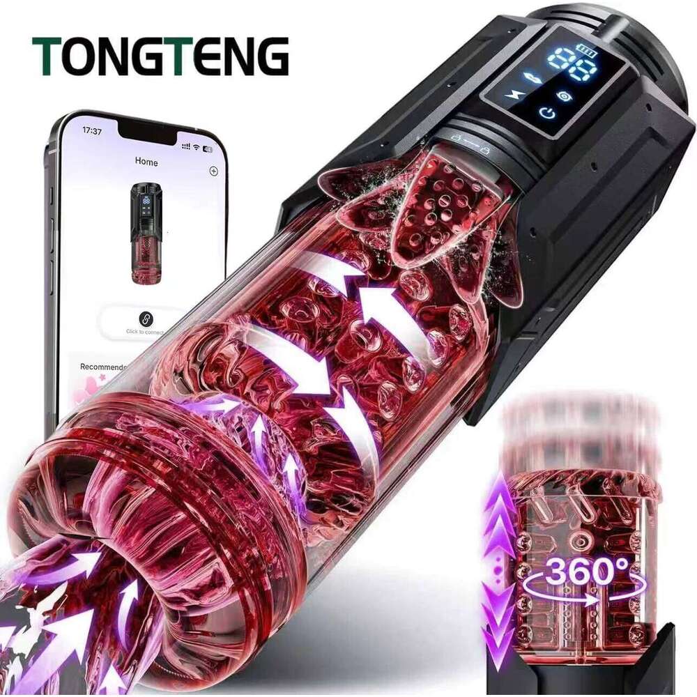 Automatic Male Masturbator Cup 7 Sucking Rotating Licking Thusting APP LED Modes Pocket Pussy Stroker Blowjob Sex Toys For Men W260305
