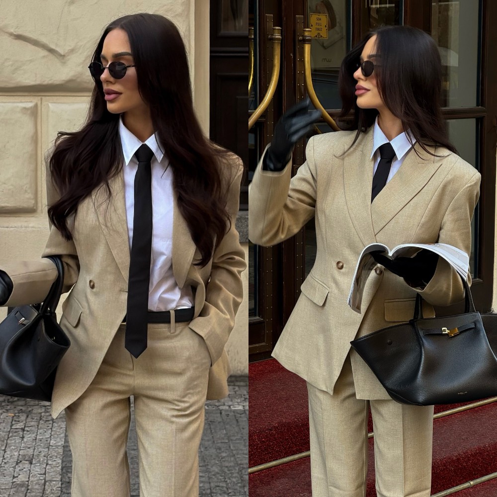 Women's Prom Dresses Suit Gowns Elegant Appliques Peaked Lapel Jacket Pants Suit For Female Satin 2 Pieces Suit Customized 39