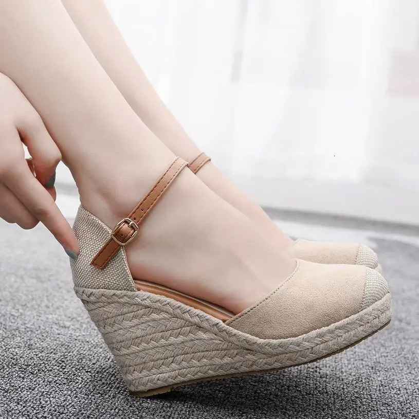 Shoes for Women Summer Fashion Sandals Platform Women Wedges High Heel Casual Ankle Strap Sandals Comfortable Zapatos De Mujer 260305