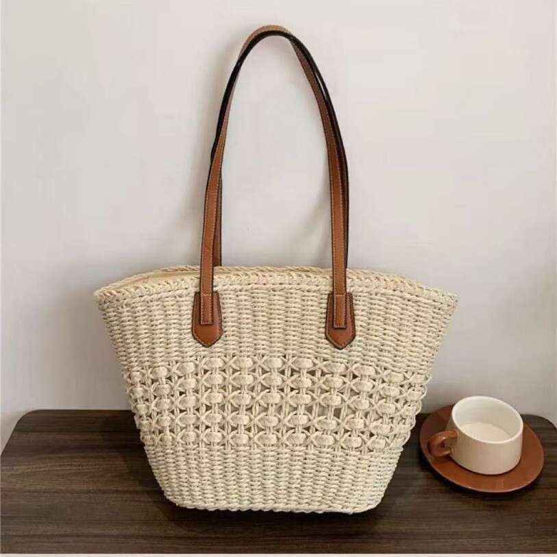 Hollow Out Bag Women, Capacity Versatile Woven Shoulder Commuting Straw Bag, Large Tote For Beach