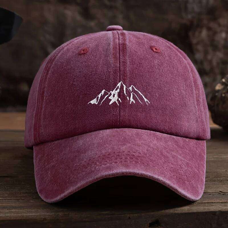 Men's baseball cap, mountain peak pattern print, vintage, mature and stable style, daily leisure, outdoor Y260304