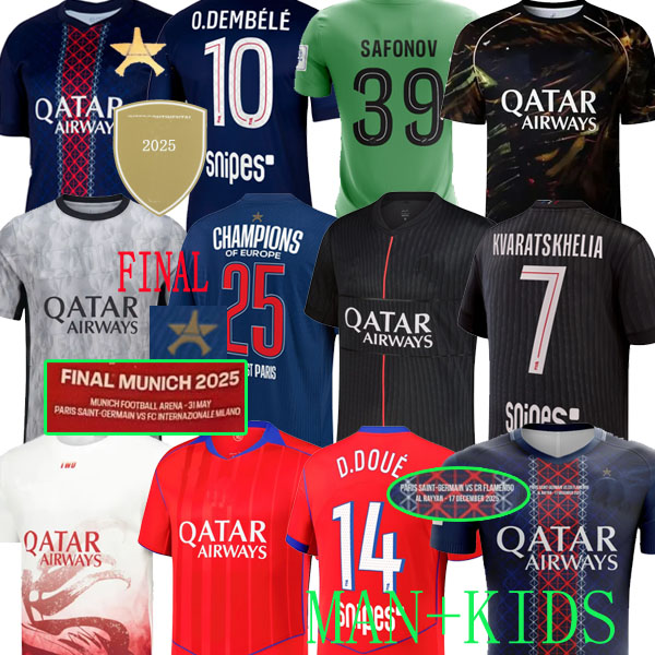 2025 4XL maillot de foot Kvaratskhelia soccer jerseys SPECIAL HAKIMI football shirt 25 26 hommes BARCOLA Zaire-Emery O.Dembele PARIS Fourth PSGES Night Edition