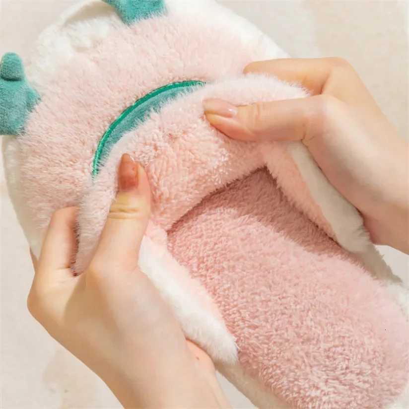 Womens House Slipper Female Frog Bear Winter Warm Kawaii Cartoon Plush Contton Indoor Non Slip Funny Cute Fuzzy Home Floor Shoes S260305