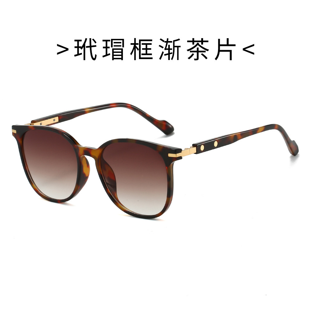 Cool Square Glasses New Style Large Frame European and American Fashion Round with Rivets High-End Sunglasses for Women