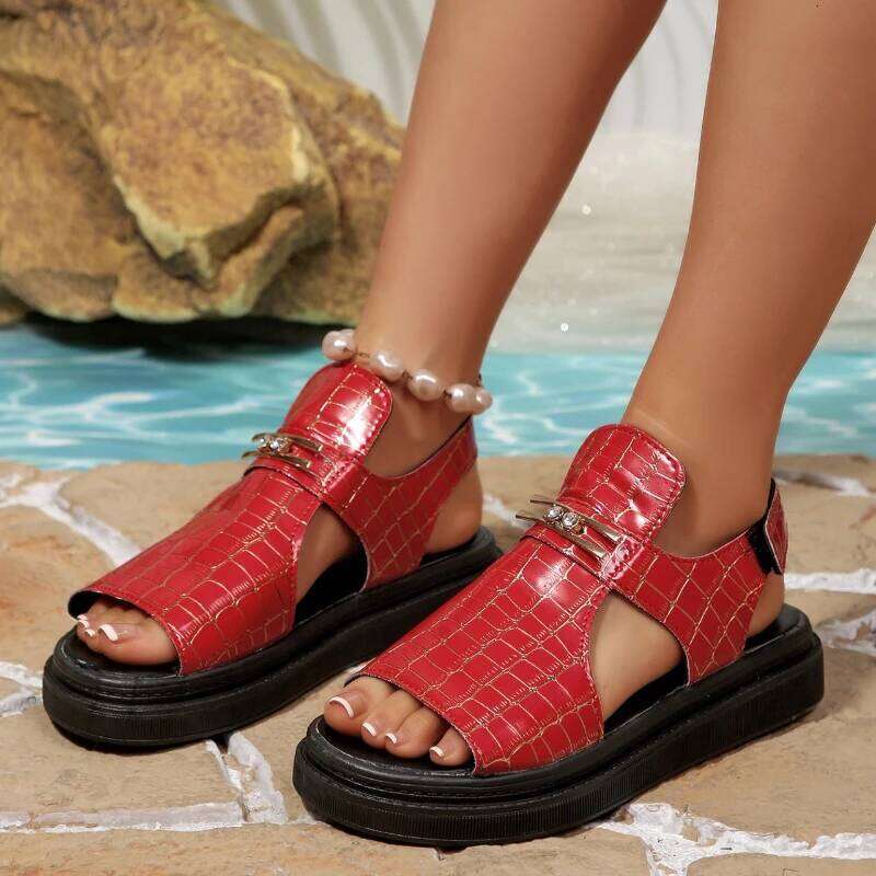 2026 Summer New Women's Open toed Fashion Solid Color Outdoor Non slip and Wear resistant Rubber Sole Casual Sandals