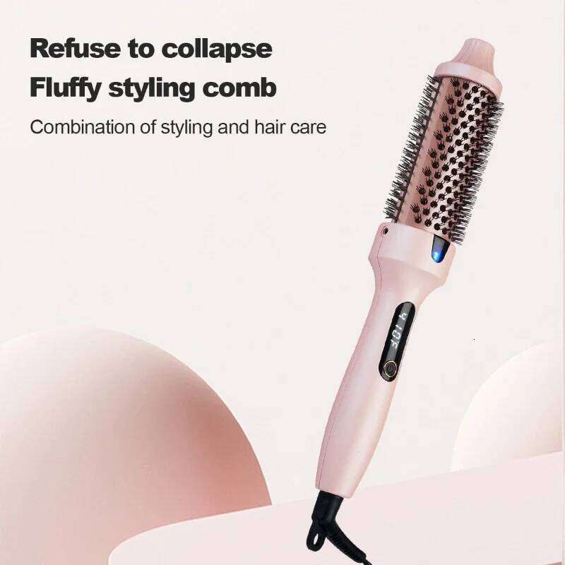 home use 38mm fluffy iron, tangle-free electric heated straightening comb, multifunctional travel portable curling iron 26Y0306