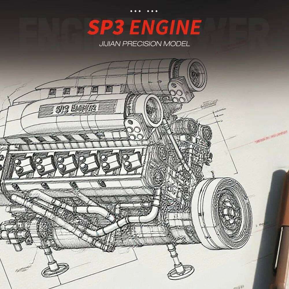 1240PCS SP3 12 Cylinder Internal Combustion Engine Technology Bricks Model Desktop Ornaments Kids Educational Toys Z260305