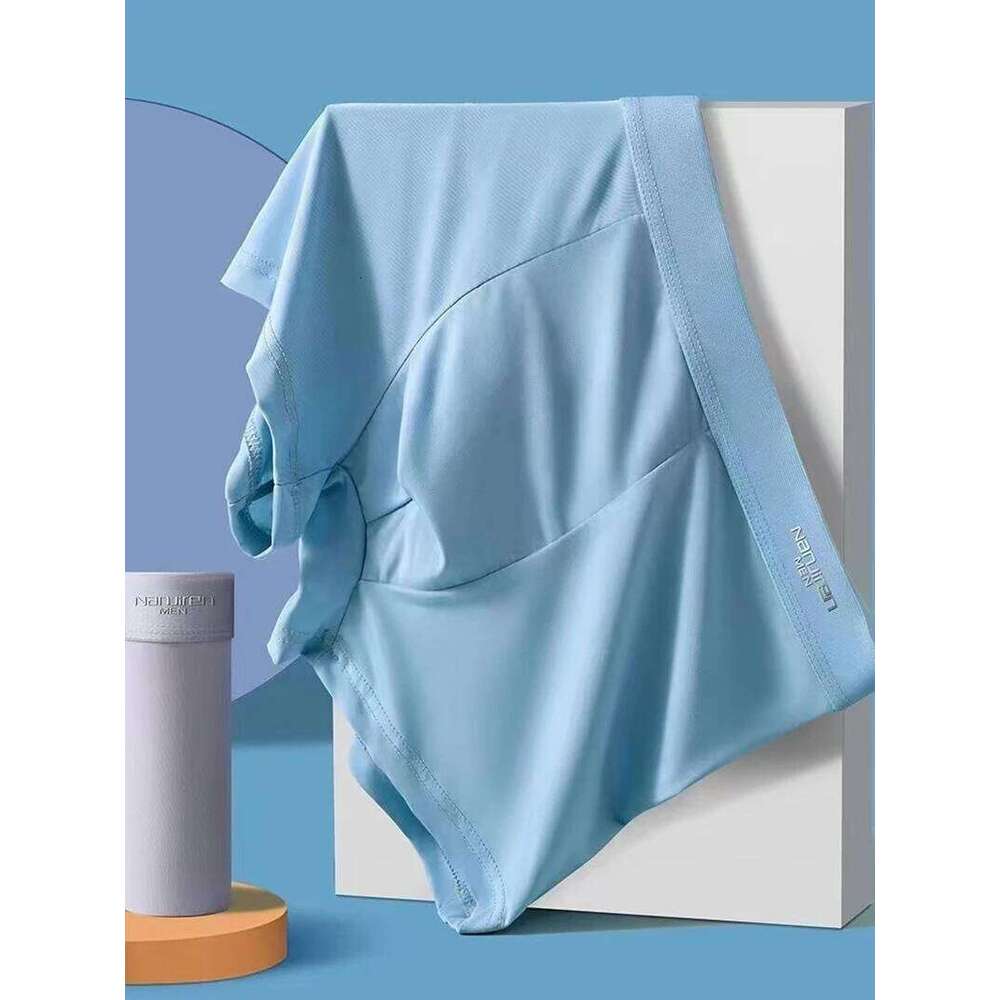 4pcs Boxer Shorts Men's Ice Silk Underwear Male Underpants Breathable Sexy Thin Panties U Convex Lingerie Wholesale Lots L-6XL