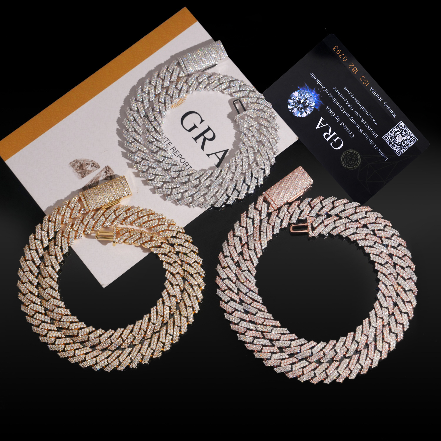 Best-selling Cuban necklace s925 silver vvs moissanite 12mm hip-hop unisex personalized fashion Cuban chain