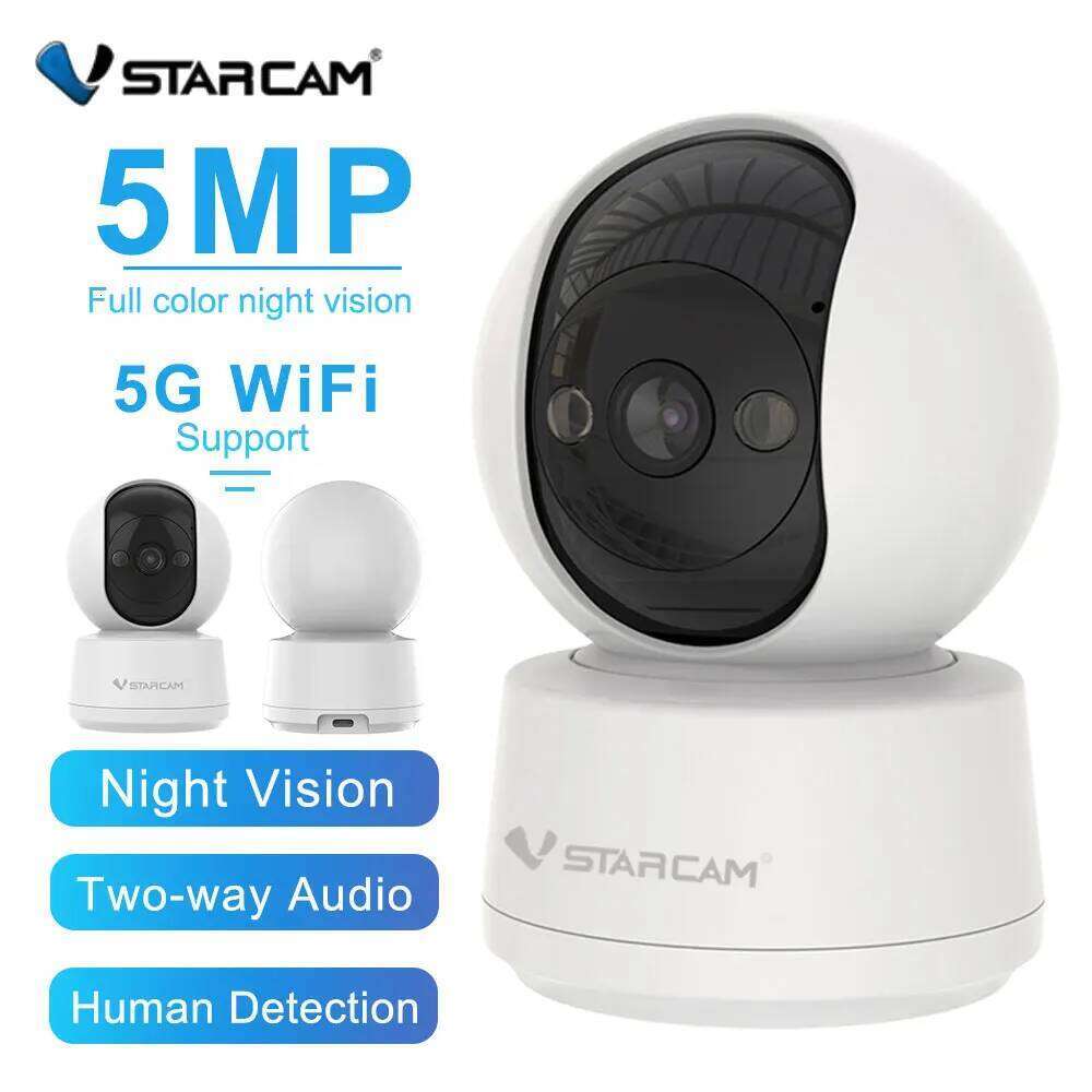 Vstarcam 5MP Smart Video IP 2.4/5GHz Dual-band WiFi AI Humanoid Detection Full Color Night Vision Child Safety Camera 26W0306