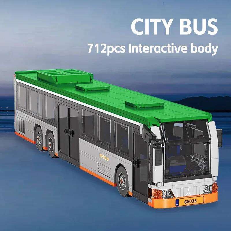 712PCS City Extended Building Blocks Transport Travel Bus Model Bricks Desktop Decoration Diy Toys For Kids Holiday Gifts Z260305