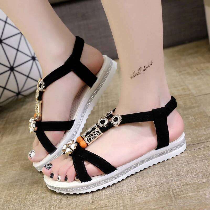 2025 New Summer Shoes Bohemia Beach Flat Casual Sandals Leisure Female Women Slip On Sandalias