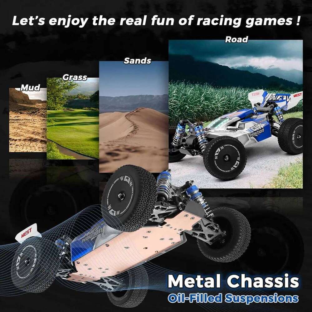 WLtoys144011 1/14 4WD Cars Adults , Max 43 Mph Off-road Fast RC Car,Upgraded version144001V2 ,Suitable for Outdoors C260305