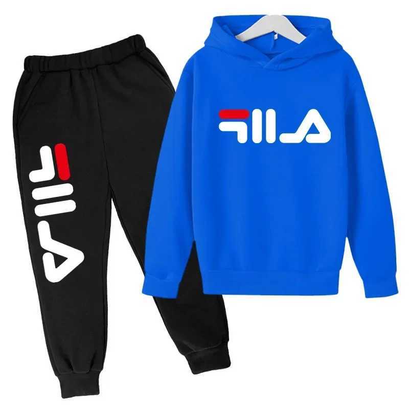 Kids Tracksuits 2Pcs, 2025 Brand Print Hoodie & Pants Set, Boys & Girls Loose Warm Sportswear for Daily OutdoorT260306