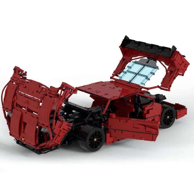 New MOC-91801 1987 Edition The F40 Lm is a Le Mans version Supercar Racing Car Building Block Bricks Kid Toys Birthdays Gifts Z260306
