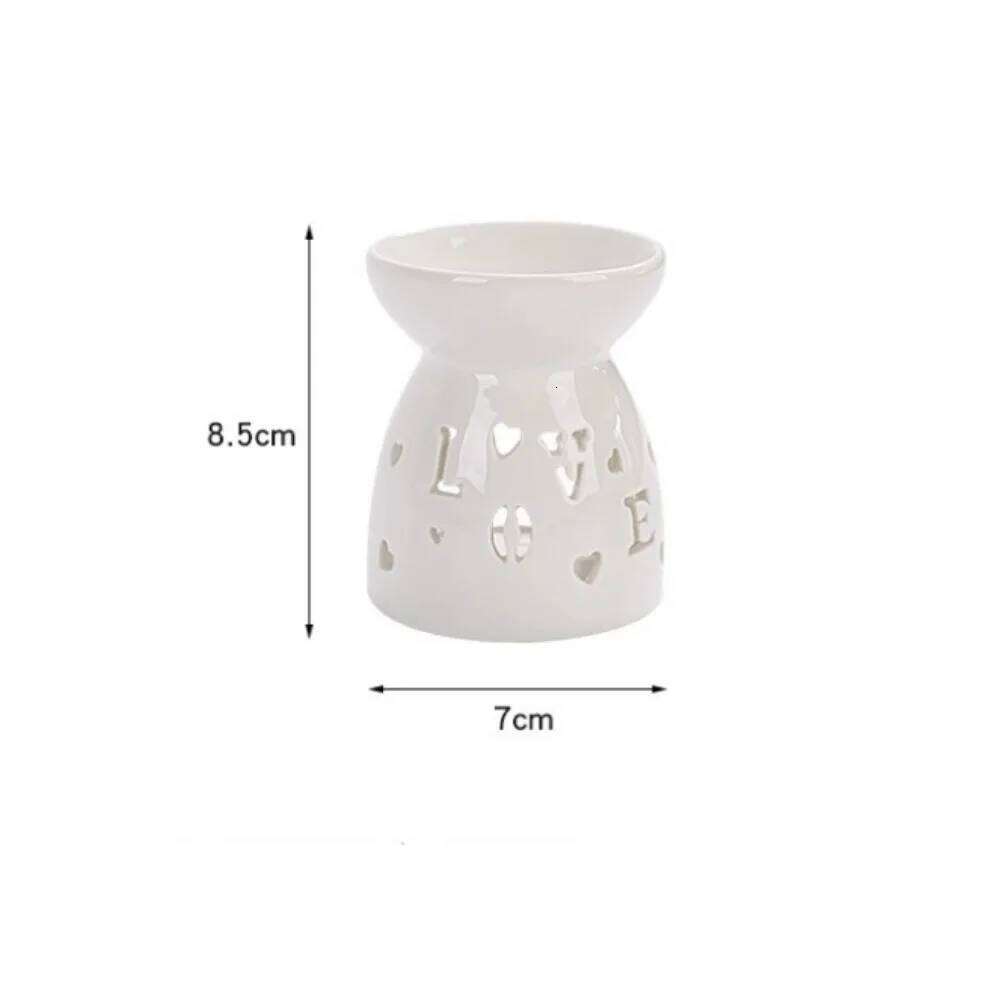 Ceramic Handicrafts Holders Hollow Patterns Essential Oil Burners Candle Incense Lamps Home Living Room Decoration XJ260305