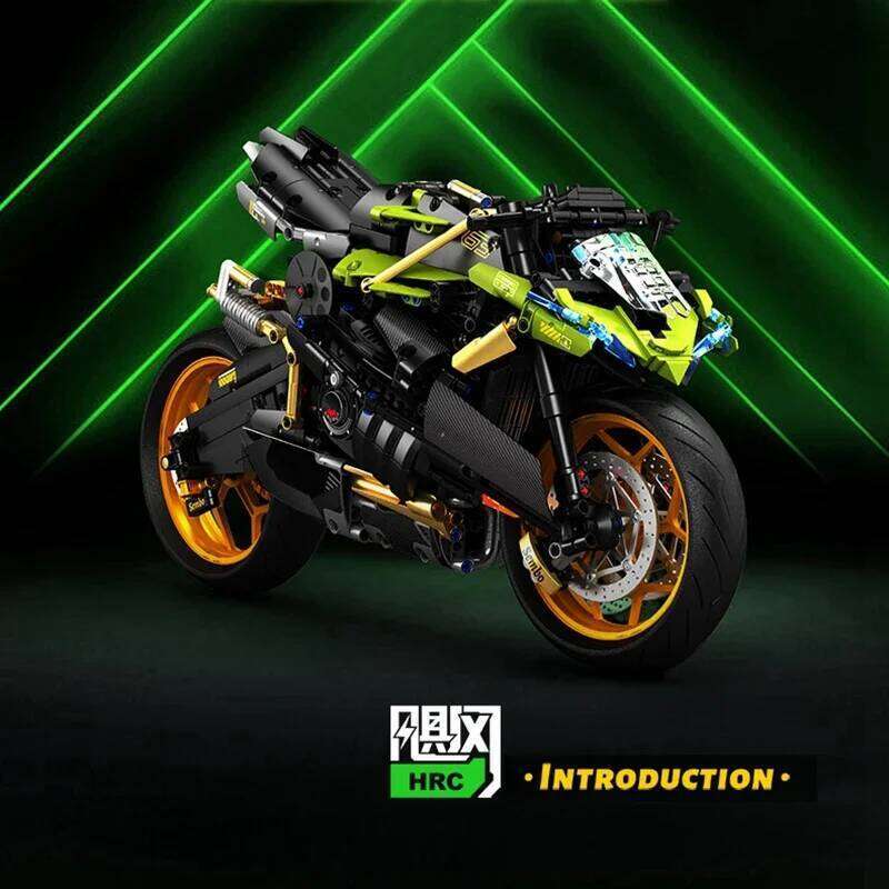 Moc 713800 High Tech City Sports Rapid Racing Motorcycle Motorbike Locomotive Modular Brick Model Building Blocks Boys Gifts Toy Z260305