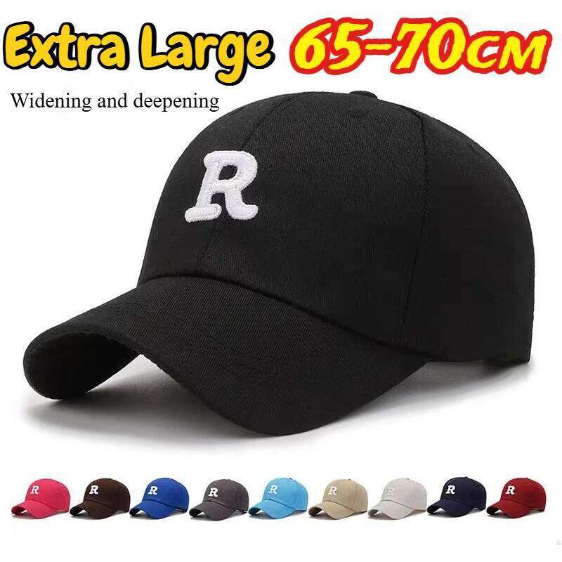 60-65cm 65-70cm Big Head Baseball for Men Cotton Outdoor Sport Snap Back Dad Hats R Lette Large Size Deepen Trucker Cap Y260304
