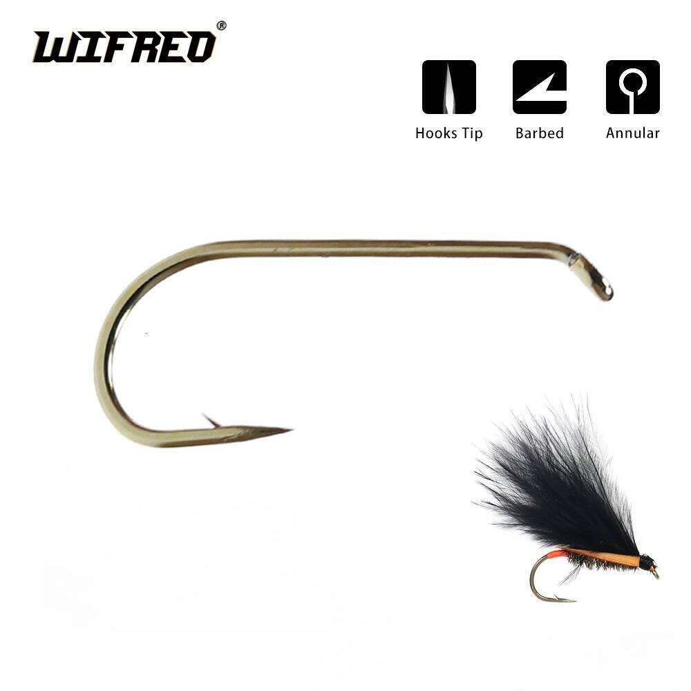 WIFREO 50/100pcs Long Shank Fishing Hooks Dry&Wet&Nymph&Shrimp Caddis Pupa Streamer Hook Fly Tying Fishhook S260305