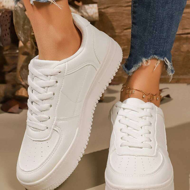 2025 new women's simple fashionable sports comfortable and versatile lace up casual shoes