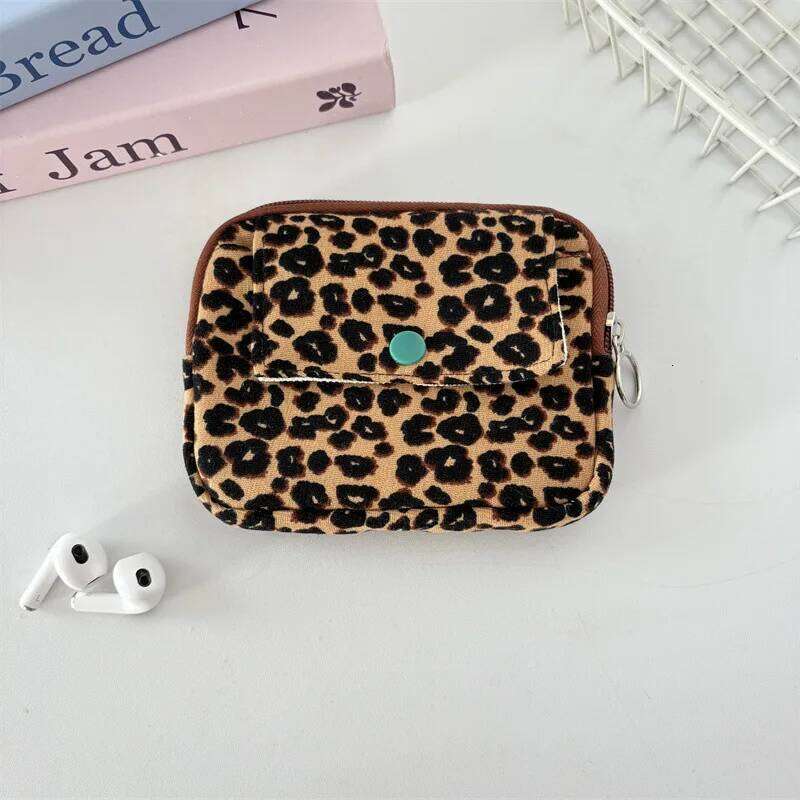 Kawaii Corduroy Coin Purse Square Hasp Zipper Mini Wallet Cute Bag for Money Card Lipstick C260304