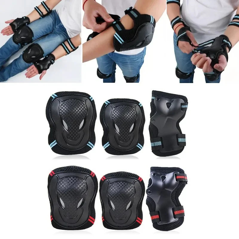 6PcsSet Elbow Knee Pads Skating Protector Skateboard Bicycle Sports Protective Gear Riding Roller Wrist Guard Kids Adults BMX 260228