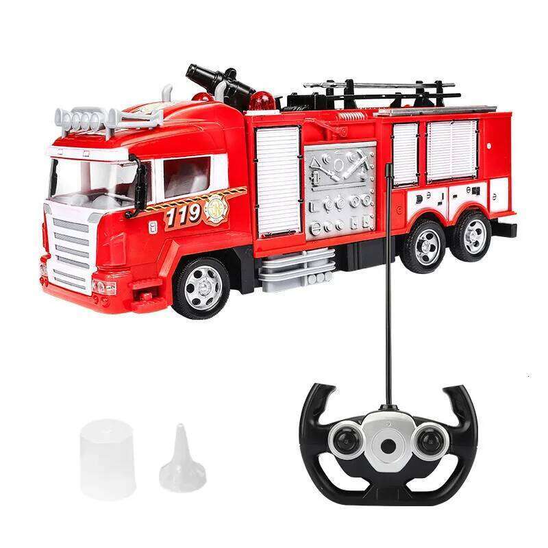 Large Size Fall Resistant Electric Remote Control Fire Truck Set Children Simulation Sprinkler Engineering Car Boy Toy Gift C260305