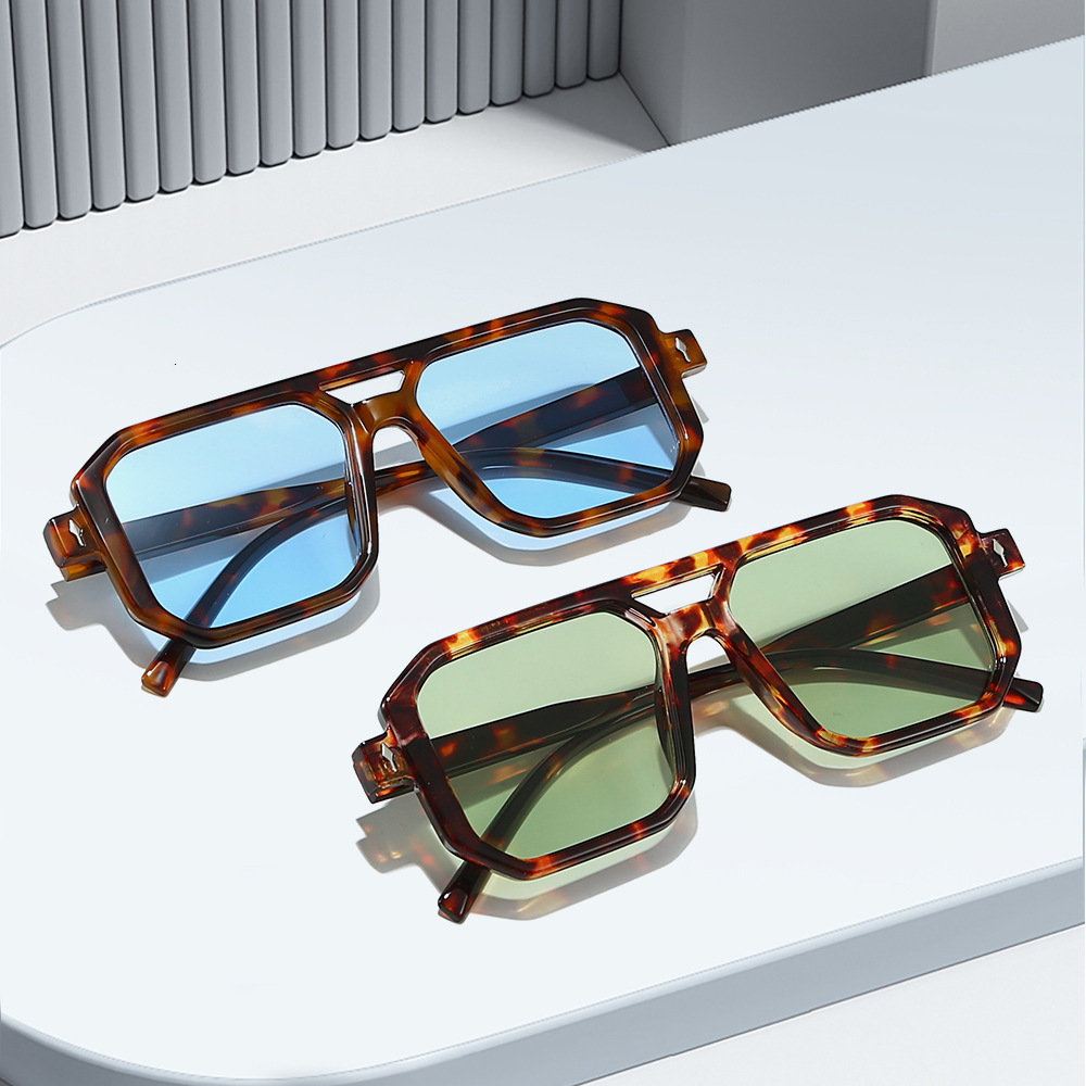 New European American style personalized fashion for men and women, ins square frame trendy retro artistic simple sunglasses