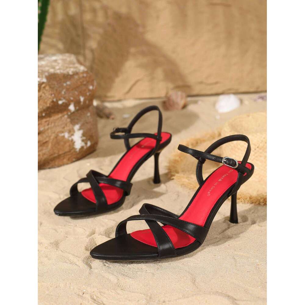 2025 New Women's fashionable, elegant, comfortable, simple and versatile high heels, peep-toe breathable slip-on stilettos.