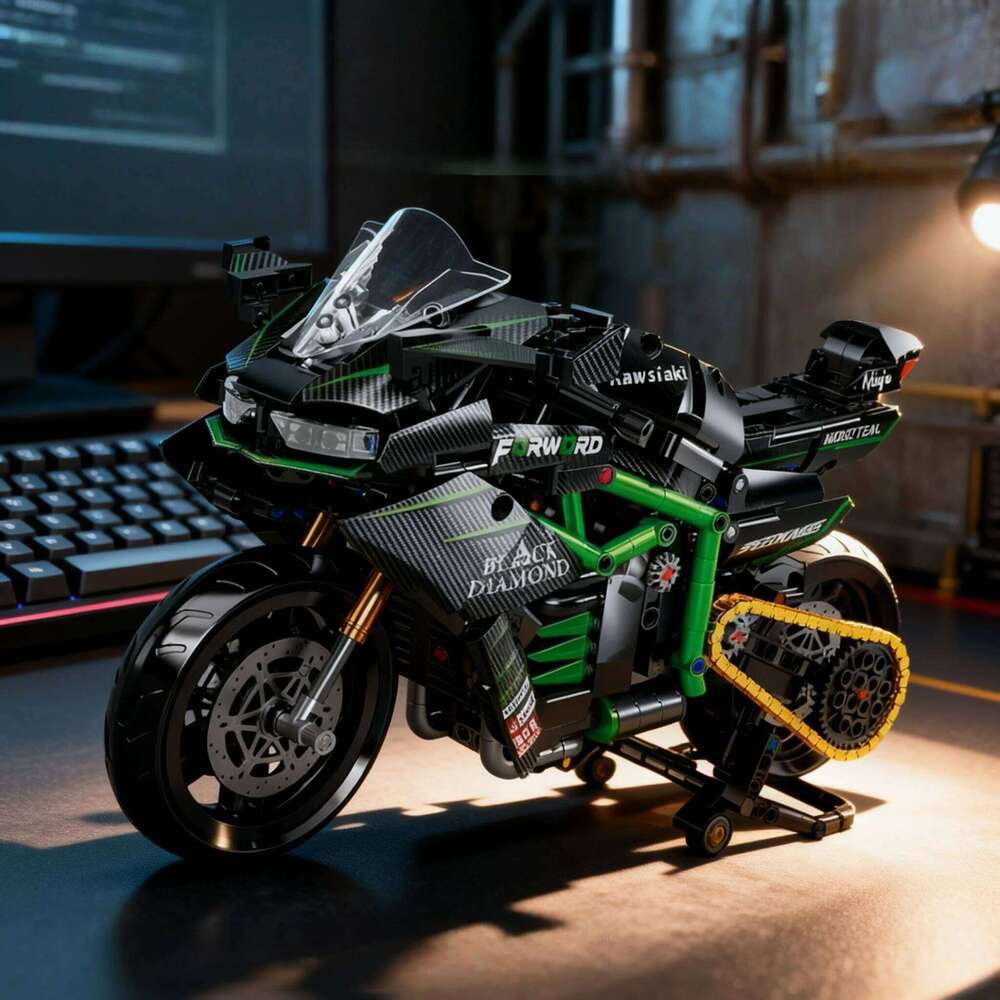 New 1:8 Motorbike Building Blocks Sets MOC Bricks Motorcycle Model Christmas Gifts for Boys Kids Children Z260306