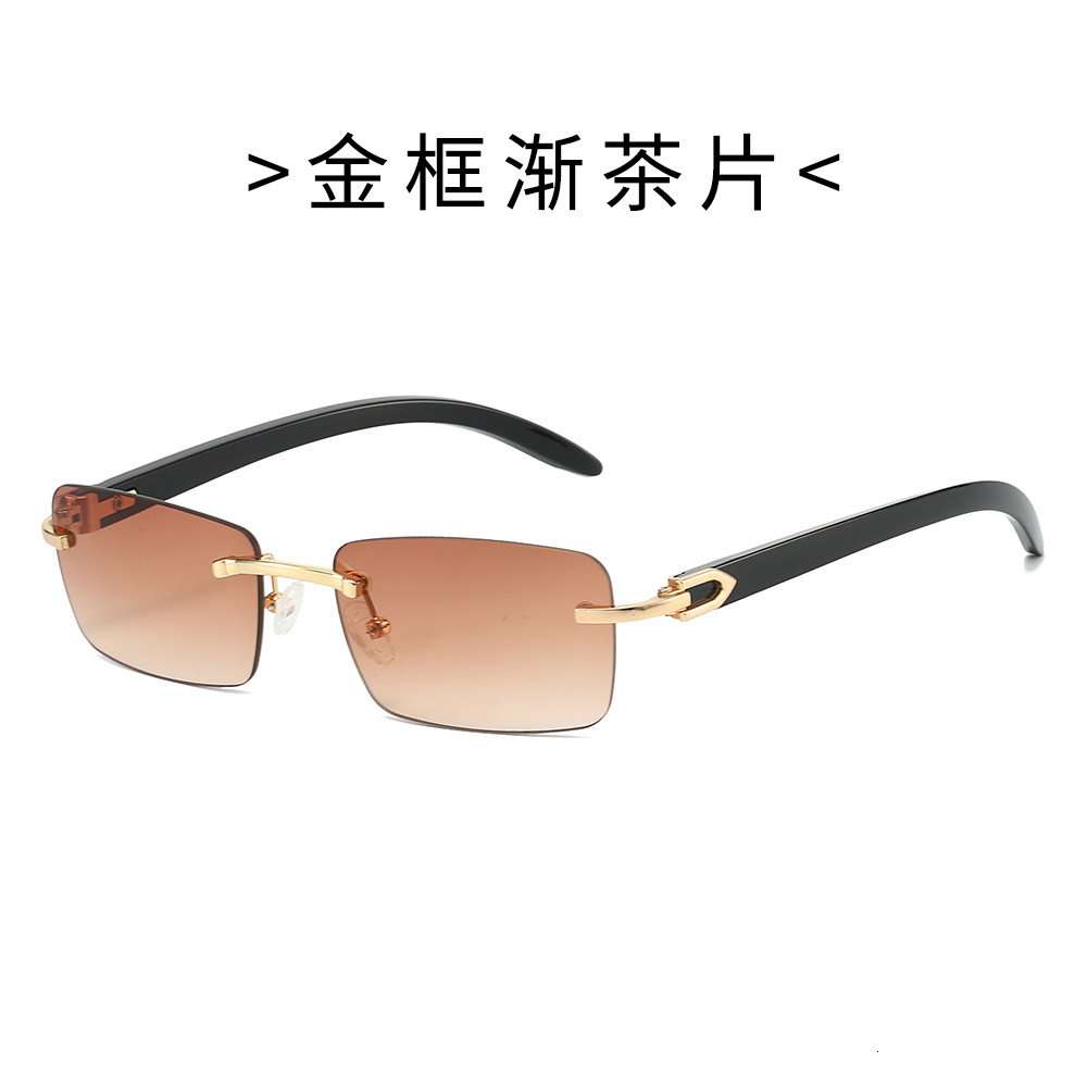 25 new frameless sunglasses for men women, trendy and unique square-frame sunglasses, UV protection, slimming, sunshade, simple design