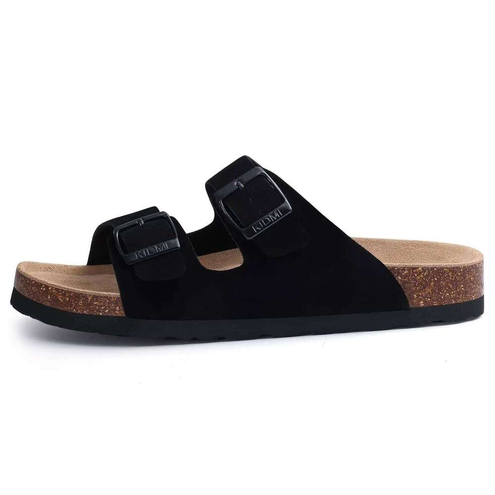 Litfun Summer Fashion Sandals For Women Men Cork Footbed Adjustable Slides Anti-slip Outdoor Unisex Slippers With Arch Support