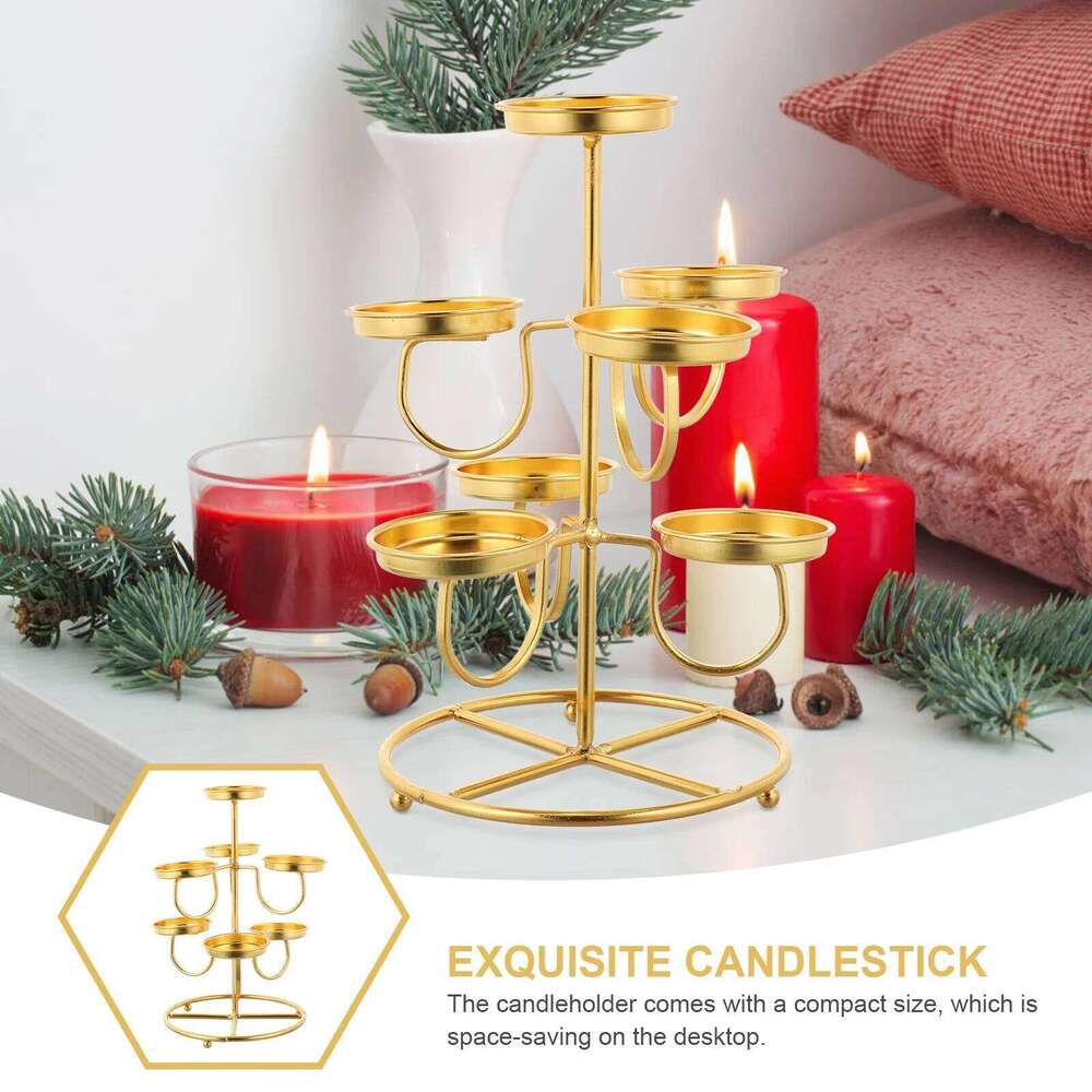 Suoil Candleholder Delicate Decorative Stand Space-Saving Design Romantic Bar Restaurant Decoration XJ260305