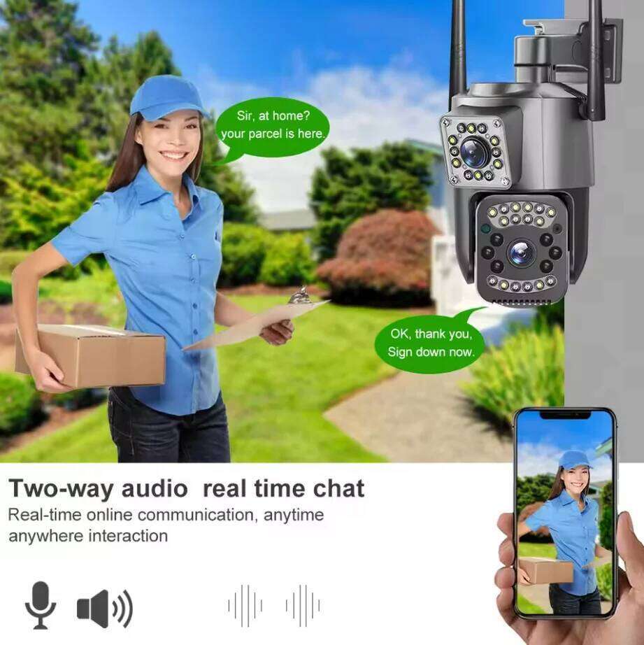 8MP 4K Lens PTZ Dual Screen AI Human Tracking Outdoor CD CARD 4MP WIFI Surveillance IP Camera V380 PRO 26W0306