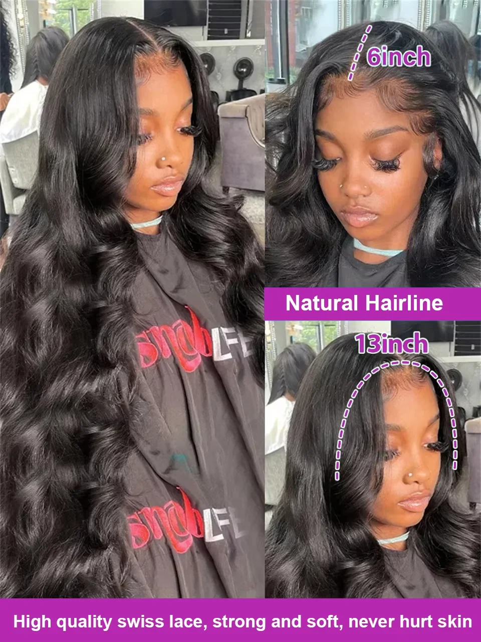 Peruvian Soft Hair Body Wave Lace Front Wigs Human Hair 220 Density Transparent Lace Frontal Wigs For Women 13x6 13x4 Human Hair Wigs