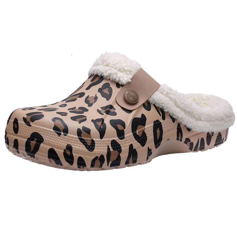 Litfun Winter Plush Garden Shoes Women Fur Clogs Men Soft Furry Waterproof Slippers Outdoor New Cozy Fuzzy Home Slipper