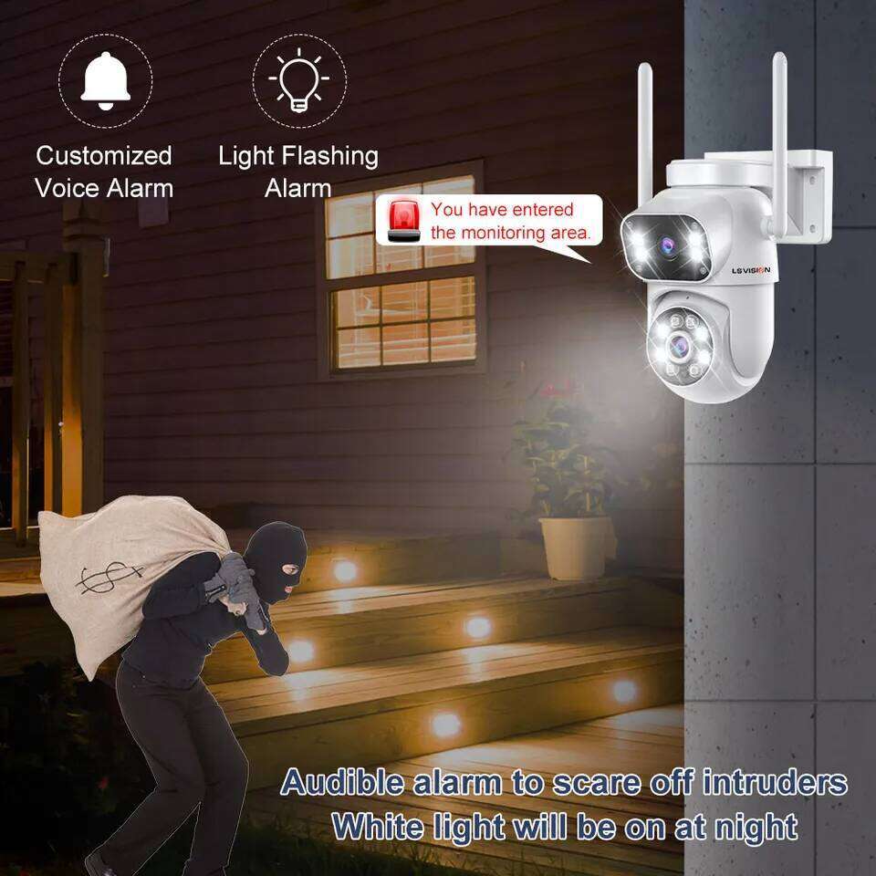 LS VISION 8MP 4K PTZ Wifi Dual Lens Wireless Outdoor Surveillance Ai Human Detect Security IP Camera Auto Tracking 26W0306
