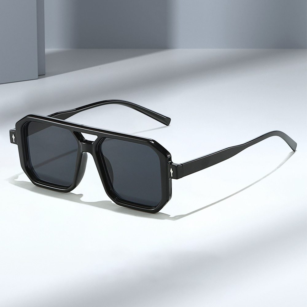 New European American style personalized fashion for men and women, ins square frame trendy retro artistic simple sunglasses