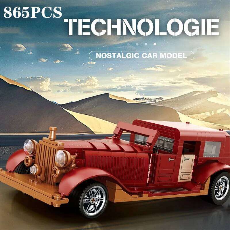 865PCS Phantom Classic Building Blocks Vintage Nostalgic Model 1:12 Scale Car Bricks Children's DIY Toys Birthday Gifts Z260306